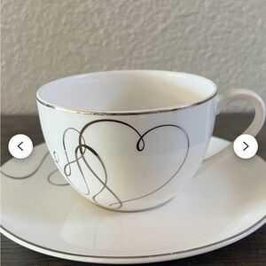 Mikasa Love Story White and Silver Swirl Mug set of 12!